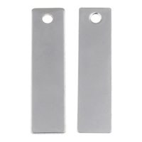 acciaio inox Tag, Rettangolo, modello del laser, colore originale, 9x40mm, Foro:Appross. 2.5mm, Venduto da PC