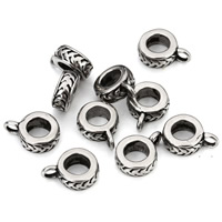 Rozsdamentes acél Óvadék Gyöngyök, Stainless Steel, Rondelle, megfeketedik, az eredeti szín, 9mm, Lyuk:Kb 2mm, 5mm, Által értékesített PC