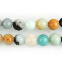 Perles amazonite, Rond, naturel, normes différentes pour le choix, Trou:Environ 1-1.5mm, Vendu par Environ 15.5 pouce brin