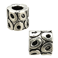 An Téalainn Sterling Silver European Bead, Colún, gan troll, 9.50x9x9.50mm, Poll:Thart 4.5mm, Díolta De réir PC