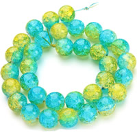 Crackle Glass Beads Round & two tone Approx 1mm Sold Per Approx 15.5 Inch Strand