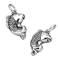 Bali Sterling Silver Pendants, Tailandia, Peixe, 11.50x18x5mm, Buraco:Aprox 4mm, vendido por PC