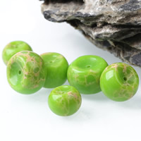 Gemstone Jewelry Beads Synthetic Gemstone Beads green natural Drum Approx 1mm Sold By Bag