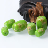 Gemstone Jewelry Beads Synthetic Gemstone Beads green natural Drum Approx 1mm Sold By Bag