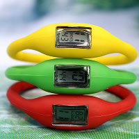 Montre-bracelet unisexe, silicone, avec plastique, plus de couleurs à choisir, Longueur Environ 7.5 pouce, Vendu par PC