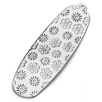 Nerezová ocel Šperky Přívěsky, Nerez, Flat Oval, černat, Původní barva, 46x15mm, Otvor:Cca 2mm, 10PC/Bag, Prodáno By Bag