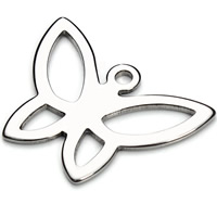 Acier inoxydable animaux Pendentifs, papillon, couleur originale, 18x13.5mm, Trou:Environ 2mm, 20PC/sac, Vendu par sac