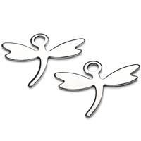 Acier inoxydable animaux Pendentifs, libellule, couleur originale, 20x16.5mm, Trou:Environ 2mm, 20PC/sac, Vendu par sac