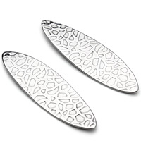 Stainless Steel korut Riipukset, Ruostumaton teräs, Flat Oval, alkuperäinen väri, 47x13mm, Reikä:N. 2mm, 10PC/laukku, Myymät laukku