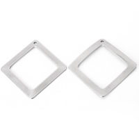 Edelstahl Schmuck Anhänger, Rhombus, originale Farbe, 29mm, Bohrung:ca. 2mm, 10PCs/Tasche, verkauft von Tasche