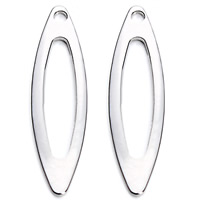 Nerezová ocel Šperky Přívěsky, Nerez, Flat Oval, Původní barva, 7x26mm, Otvor:Cca 2mm, 20PC/Bag, Prodáno By Bag