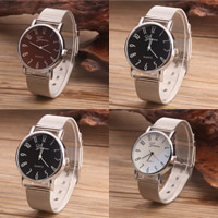 Kønsrelaterede armbåndsur, Stainless Steel, med Glas, platin farve forgyldt, Unisex & justerbar, flere farver til valg, nikkel, bly & cadmium fri, 41mm, Længde 8.5-11 inch, 2pc'er/Lot, Solgt af Lot