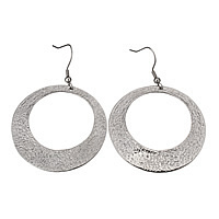 Stainless Steel Drop Korvakorut, Ruostumaton teräs, Donitsi, kädenvääntöä, alkuperäinen väri, 43x43x1.5mm, 62mm, Myymät Pair