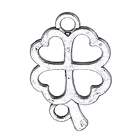 Liga de zinco Clover Pendant, Trevo de quatro folhas, banho de cor prata antiga, vazio, níquel, chumbo e cádmio livre, 15x23x2mm, Buraco:Aprox 2mm, 1000PCs/Lot, vendido por Lot