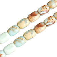 Aqua Terra Jasper Helmi, Soikea, luonnollinen, erikokoisia valinnalle, Reikä:N. 1.8mm, Pituus N. 16 tuuma, Myymät erä