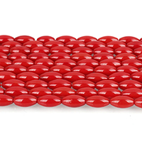 Natuurlijke koraal kralen, Natuurlijke Coral, Ovaal, rood, 8.50x6mm, Gat:Ca 1mm, Lengte Ca 16.5 inch, 10strengen/Lot, Ca 50pC's/Strand, Verkocht door Lot