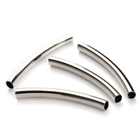 Messing Rohr Perlen, Platinfarbe platiniert, frei von Nickel, Blei & Kadmium, 5x48mm, Bohrung:ca. 3mm, 20PCs/Tasche, verkauft von Tasche