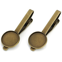 Messing Tie-Clip zoeken, antiek brons plated, verschillende binnendiameter voor de keuze, nikkel, lood en cadmium vrij, 35mm, 10pC's/Bag, Verkocht door Bag