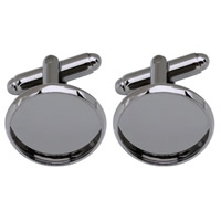 Cufflinks Constatations, laiton, Placage de couleur noire de plumbum, Diamètre intérieur différent pour le choix, protéger l'environnement, sans nickel, plomb et cadmium, 14-30mm, 10PC/sac, Vendu par sac