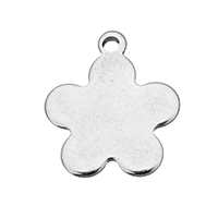 Rustfrit stål Tag Charm, Stainless Steel, Flower, forskellige stilarter for valg, oprindelige farve, 12x13.50x1mm, Hole:Ca. 1mm, Solgt af Lot