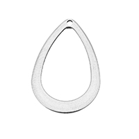 Rustfrit stål Tag Charm, Stainless Steel, Teardrop, forskellige stilarter for valg, oprindelige farve, 11.50x17x1mm, Hole:Ca. 0.5mm, Solgt af Lot