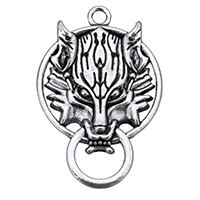 Sinc Alloy Pendants Ainmhithe, Lion, dath airgid antique plátáilte, log, nicil, luaidhe & caidmiam saor in aisce, 26x39x4mm, Poll:Thart 2.5mm, 100ríomhairí pearsanta/Lot, Díolta De réir Lot