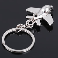 Key Chain, Cink Alloy, s željezni kolut, Zrakoplov, platine boja pozlaćen, dovesti i kadmija besplatno, 36x30x12mm, Rupa:Približno 25mm, Prodano By Strand