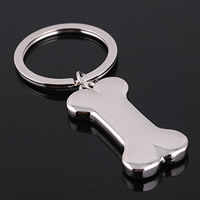 Key Chain, Zinc Alloy, med jernring, Bone, platin farve forgyldt, bly & cadmium fri, 40x20x4mm, Hole:Ca. 25mm, Solgt af Strand