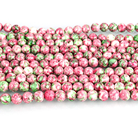 Regn Flower Stone perler, Rain Flower Stone, Runde, 8mm, Hole:Ca. 1mm, Længde Ca. 15 inch, 10Strands/Lot, Ca. 46pc'er/Strand, Solgt af Lot