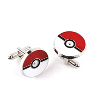 Cufflinks Zinc Alloy Flat Round platinum color plated enamel lead & cadmium free Sold By Pair