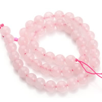 Naturlige rosenkvarts perler, Rose Quartz, Runde, forskellig størrelse for valg, Hole:Ca. 1mm, Solgt Per Ca. 15.5 inch Strand