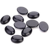 Blue Goldstone Cabochon, Plat Ovaal, verschillende grootte voor keus, 10pC's/Bag, Verkocht door Bag