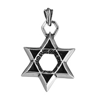 Stainless Steel Pendants Hexagram blacken Approx Sold By Lot