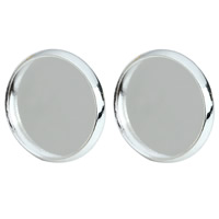 laiton Composant Stud, Plat rond, Placage de couleur argentée, Diamètre intérieur différent pour le choix, protéger l'environnement, sans nickel, plomb et cadmium, 10-16mm, 10PC/sac, Vendu par sac