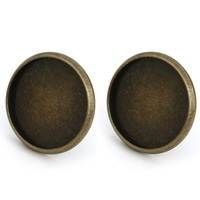 Messing Øreringe Stud Komponent, Flad Rund, antik bronze farve forgyldt, forskellig indre diameter for valg, nikkel, bly & cadmium fri, 10-16mm, 10pc'er/Bag, Solgt af Bag