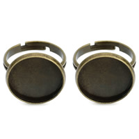 Messing Bezel Ring Base, Flad Rund, antik bronze farve forgyldt, forskellig indre diameter for valg, nikkel, bly & cadmium fri, 12-22mm, 10pc'er/Bag, Solgt af Bag