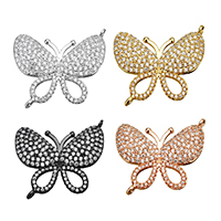 Cubic Zirconia Micro Pave Brass Connector Butterfly plated micro pave cubic zirconia & 1/1 loop nickel lead & cadmium free Approx 1mm Sold By Lot