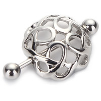 Cruach dhosmálta Nipple Ring, 316L Cruach dhosmálta, dath bunaidh, 1.2x12mm, Díolta De réir PC