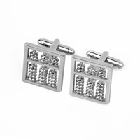 Manchetknopen, Zinc Alloy, Abacus, platinum plated, lood en cadmium vrij, 19x22mm, Verkocht door pair