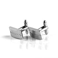 Manchetknopen, Zinc Alloy, Rechthoek, silver plated, voor de mens, nikkel, lood en cadmium vrij, 11x20mm, Verkocht door pair