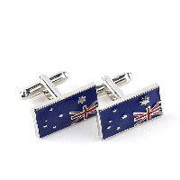 Boutons de manchette, alliage de zinc, drapeau, Placage de couleur argentée, pour homme & émail, protéger l'environnement, sans nickel, plomb et cadmium, 23x13mm, Vendu par paire