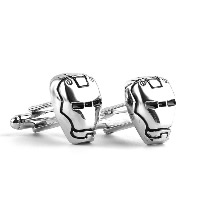 Manchetknopen, Zinc Alloy, Iron Man, silver plated, voor de mens & glazuur, nikkel, lood en cadmium vrij, 20x20mm, Verkocht door pair