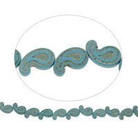 Turquoise Kralen, Synthetische Turquoise, blauw, 20x13x4.50mm, Gat:Ca 1mm, Lengte Ca 15.5 inch, 10strengen/Bag, Ca 22pC's/Strand, Verkocht door Bag