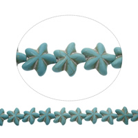 Turquoise Kralen, Synthetische Turquoise, Zeester, blauw, 20x8mm, Gat:Ca 1mm, Ca 22pC's/Strand, Per verkocht Ca 15.5 inch Strand