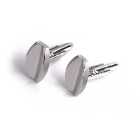 Cufflinks Zinc Alloy silver color plated for man nickel lead & cadmium free Sold By Pair