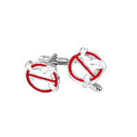 Cufflinks Zinc Alloy Flat Round silver color plated for man & enamel nickel lead & cadmium free Sold By Pair