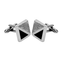 Cufflinks Zinc Alloy Square silver color plated for man & enamel nickel lead & cadmium free Sold By Pair