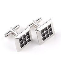 Cufflinks Zinc Alloy Square silver color plated for man & enamel nickel lead & cadmium free Sold By Pair