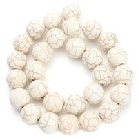 Turquesa sintética grânulos, miçangas, Roda, tamanho diferente para a escolha, branco, Buraco:Aprox 1.5mm, vendido para Aprox 15.5 inchaltura Strand