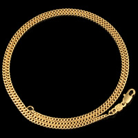 Colar de corrente bronze, cobre, banhado a ouro 18k, torção oval & para mulher, Chumbo e cádmio livre, 2mm, vendido para Aprox 21.5 inchaltura Strand